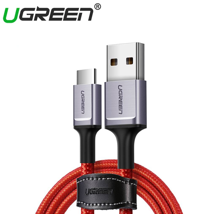 UGREEN USB-A 2.0 TO USB-C ALUMINIUM ALLOY CABLE 6A 1M (RED)