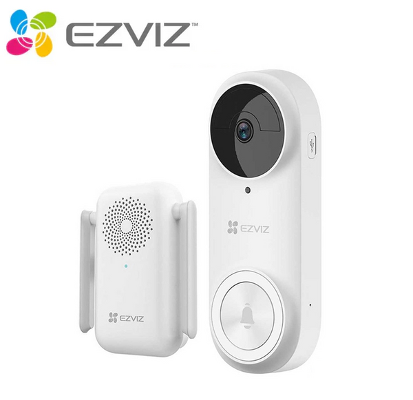 EZVIZ DB2 3MP 2K Video Doorbell Battery-Powered Wireless Kit with Chime, 2K Resolution, AI Human Detection