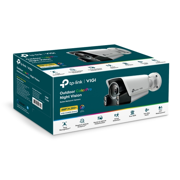 TP-LINK VIGI C340S 4MP Outdoor ColorPro Night Vision Bullet Network Camera