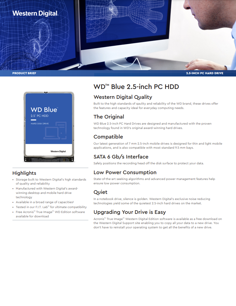 Western Digital WD Blue PC Mobile Internal Hard Drive 2.5''