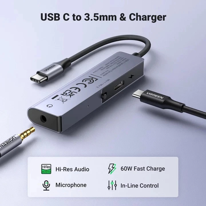 UGREEN USB-C TO 3.5MM AUDIO ADAPTER WITH PD