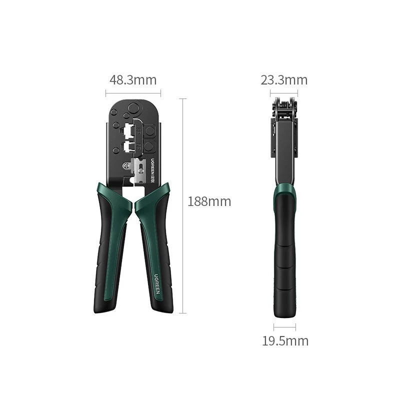 UGREEN Multifunction Crimping Tool Crimping Cutting Stripping LAN Cable Connector CAT8 CAT7 CAT6 House Phone Cable