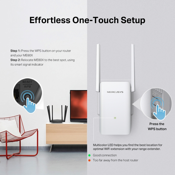 Mercusys ME80X AX3000 Wi-Fi 6 Range Extender