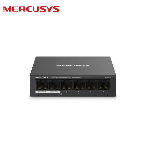 Mercusys MS106LP 6-Port 10/100Mbps Desktop Switch with 4-Port PoE+