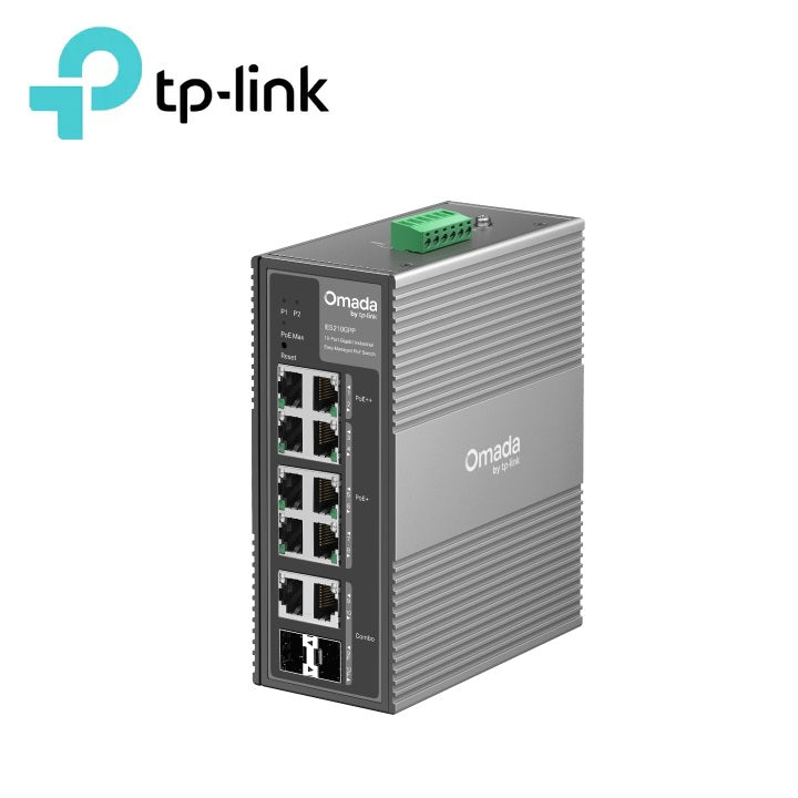 TP-Link IES210GPP Omada 10-Port Gigabit Industrial Easy Managed Switch with 6-Port PoE+ and 2-Port PoE++