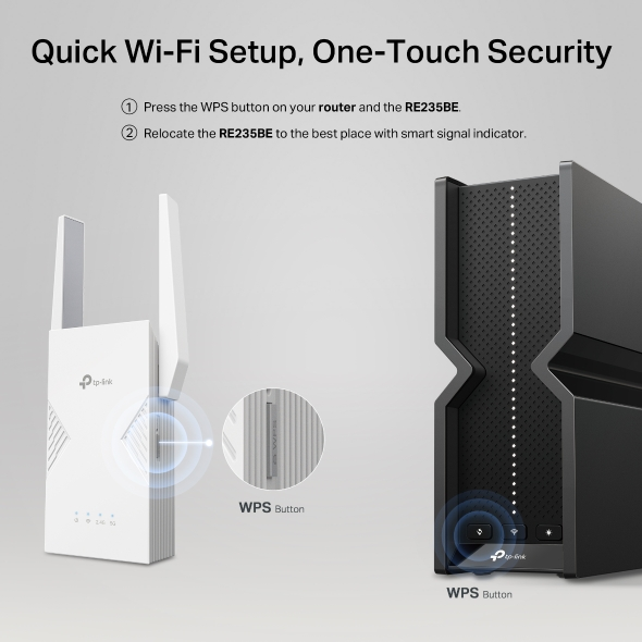 TP-Link RE235BE BE3600 Dual-Band Wi-Fi 7 Range Extender