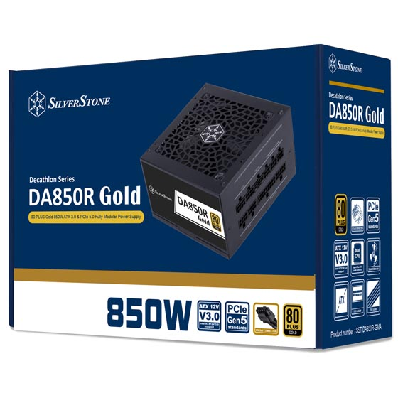 SilverStone DA850R-GMA / DA850R-GMA-WWW Gold 80 PLUS Gold 850W ATX 3.0 & PCIe 5.0 Fully Modular Power Supply