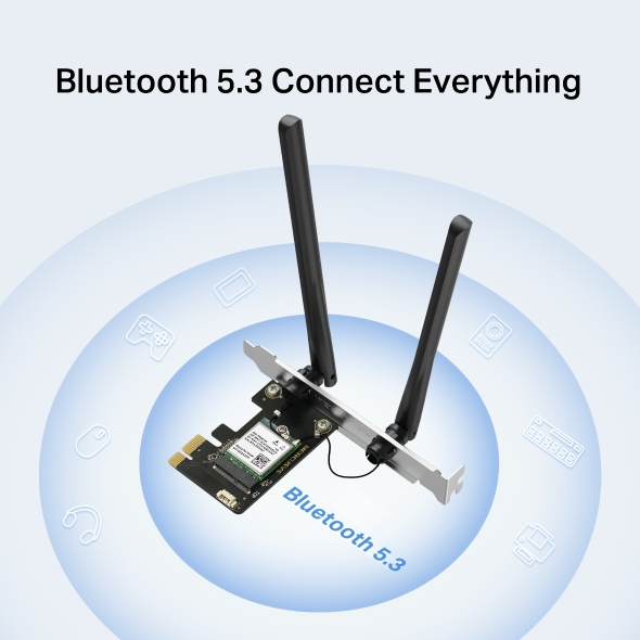 Mercusys MA80XE AX3000 Wi-Fi 6 Bluetooth 5.3 PCIe Adapter