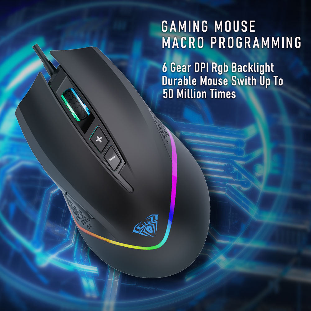 AULA F805 RGB Backlight 7 Buttons Gaming Mouse