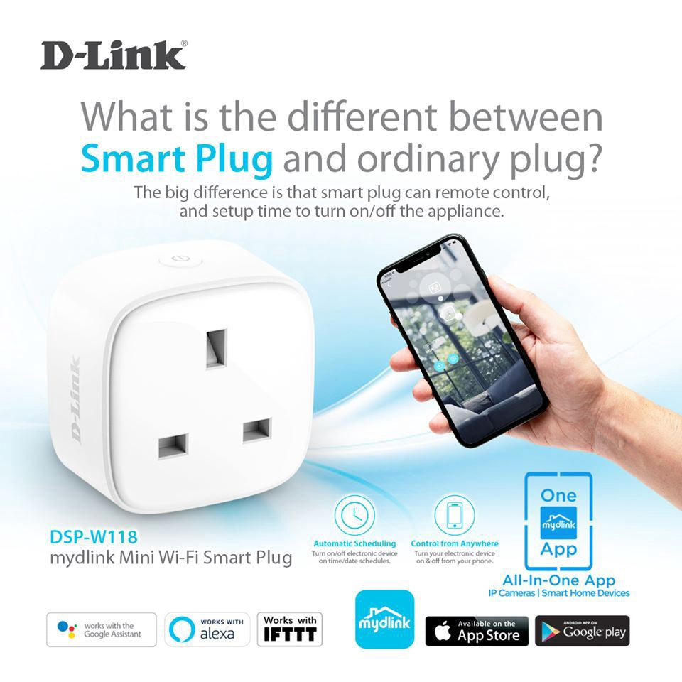 D-Link DSP-W118 Mini Smart Home Wifi Wireless Power Socket Plug