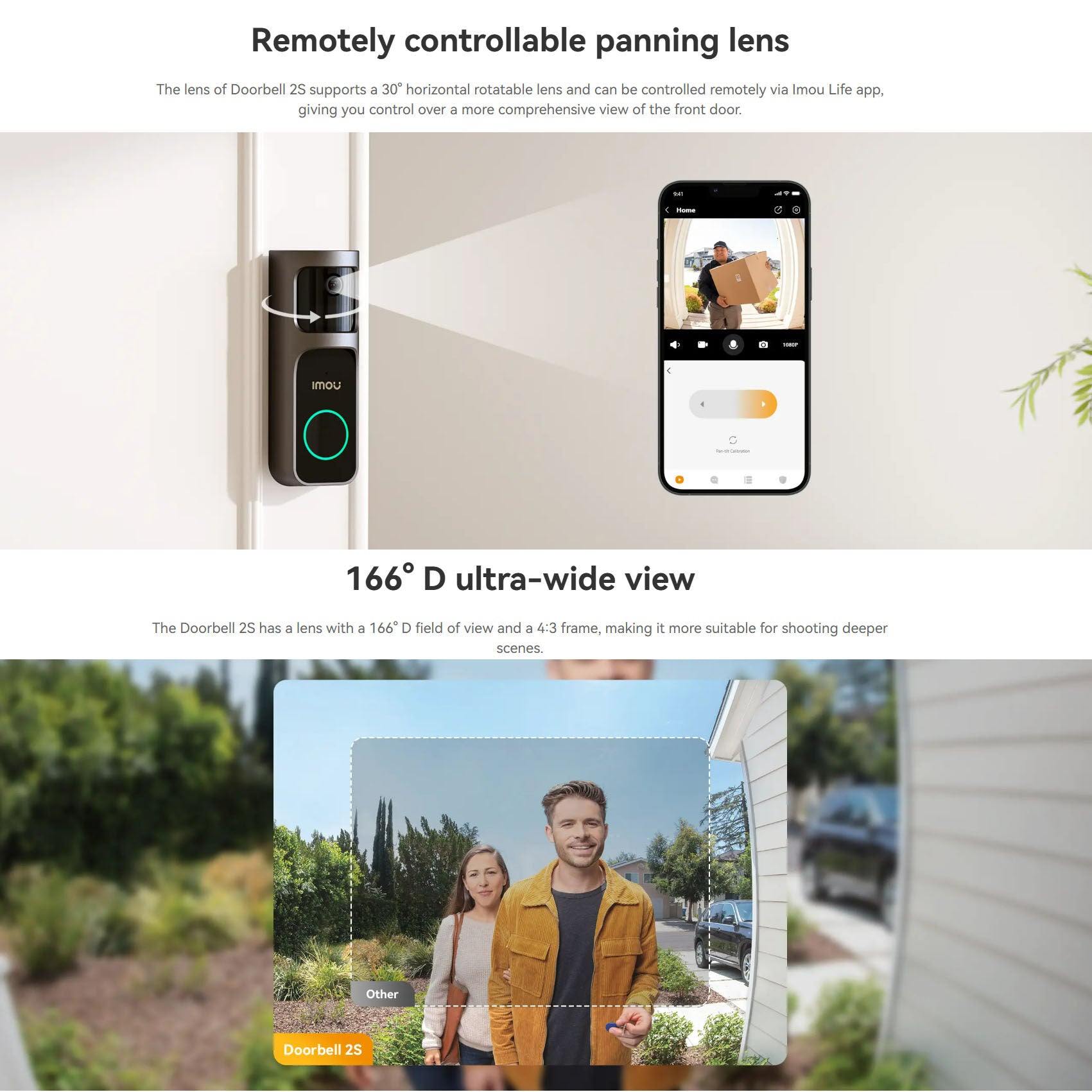 IMOU Doorbell 2S Kit 3MP 2K Battery Powered Doorbell Waterproof CCTV Camera local storage 2 way talk PIR detect