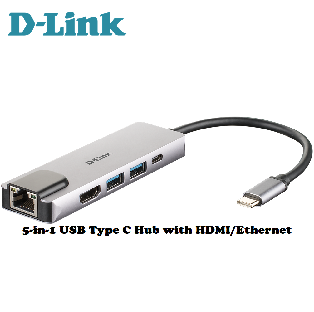D-Link DUB-M520 5-in-1 USB Type C Hub with HDMI/Ethernet and Power Delivery