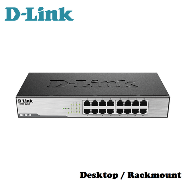 D-LINK 10/100 Fast Ethernet Desktop Rackmount Unmanaged Switch support MDI/MDIX & IEEE
