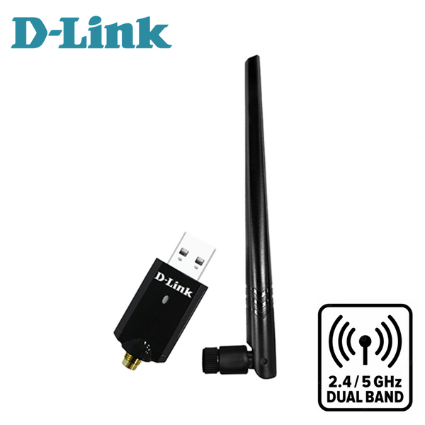 D-Link Wireless AC1200 DWA-185 Dual Band USB 3.0 Adapter with External Detachable Antenna