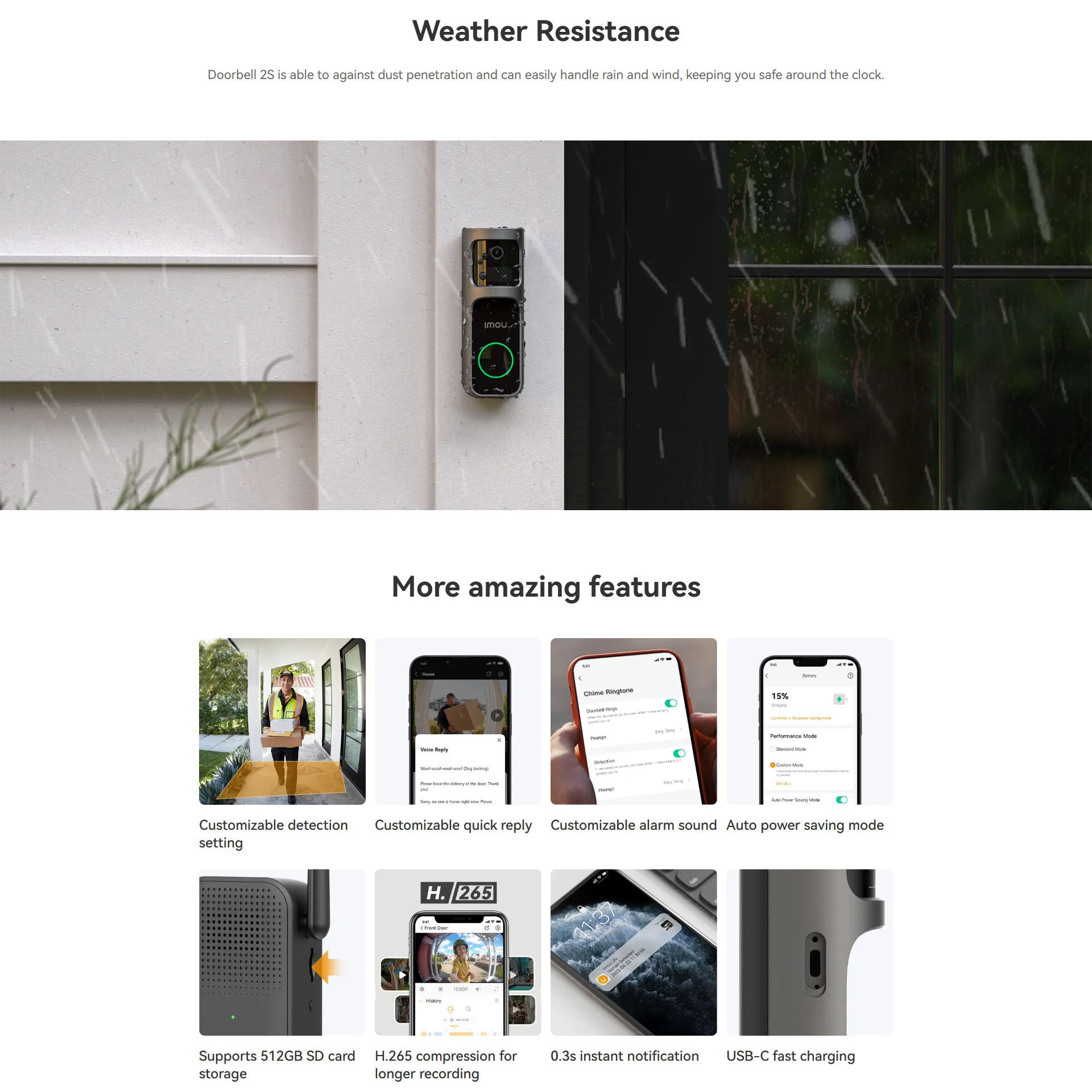 IMOU Doorbell 2S Kit 3MP 2K Battery Powered Doorbell Waterproof CCTV Camera local storage 2 way talk PIR detect