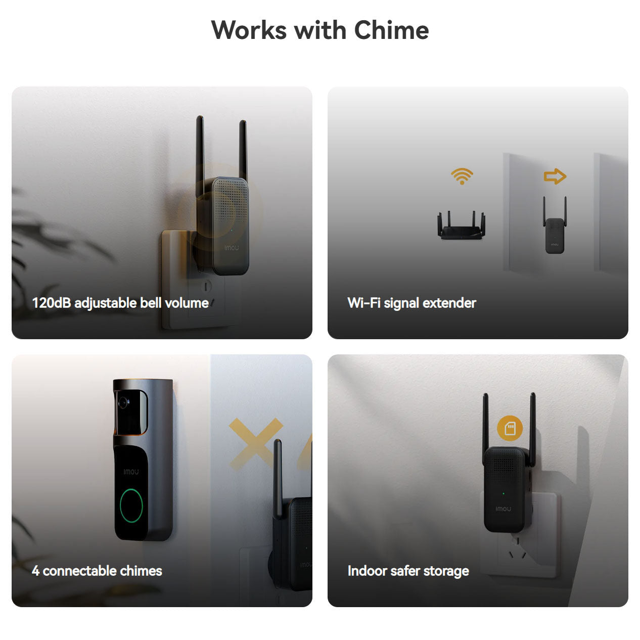 IMOU Doorbell 2S Kit 3MP 2K Battery Powered Doorbell Waterproof CCTV Camera local storage 2 way talk PIR detect
