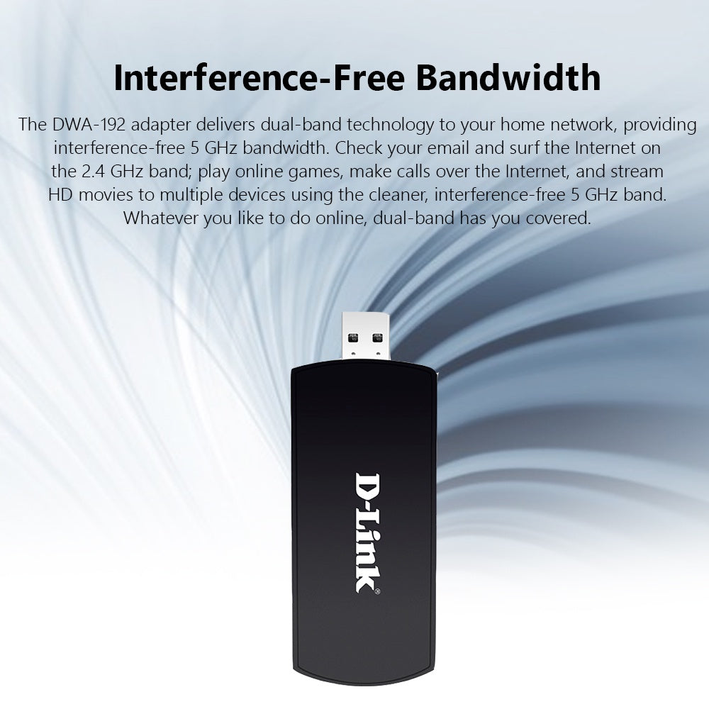 D-Link DWA-192 Wireless AC1900 Dual Band USB 3.0 Adapter