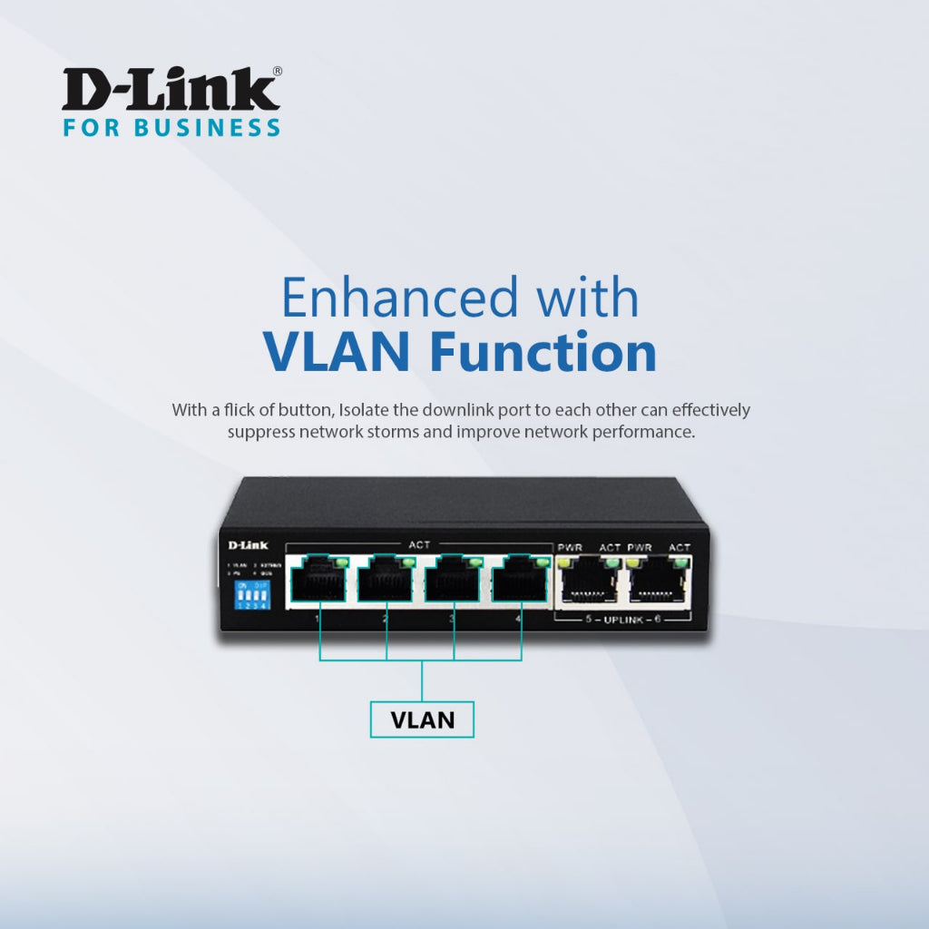 D-Link 250M Distance 100Base Fast Ethernet PoE Switch