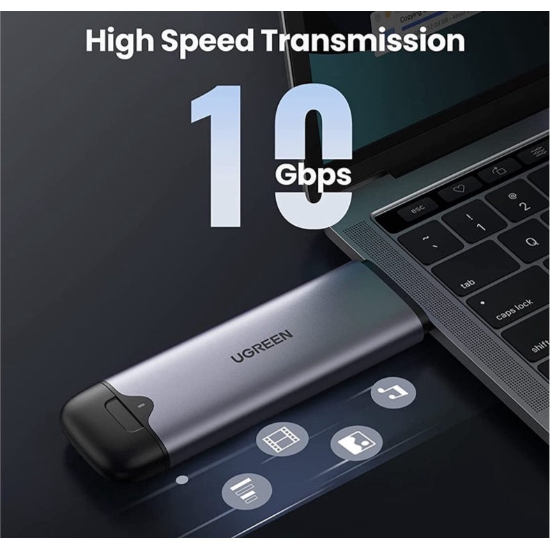 UGREEN 2-IN-1 NVMe M.2 B Key SATA to USB C Adapter 10Gbps Converter