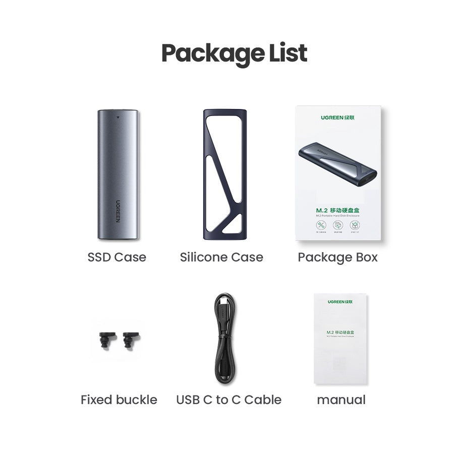 Custodia SSD UGREEN M2 M.2 NVMe 10Gbps USB C 3.2 Gen2 custodia SSD adattatore SSD esterno senza attrezzi supporta chiavi M e B & M 7 Custodia SSD UGREEN M2 M.2 NVMe 10Gbps USB C 3.2 Gen2 custodia SSD adattatore SSD esterno senza attrezzi supporta chiavi M e B & M 7