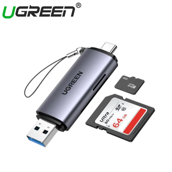 UGREEN 2-IN-1 USB-A 3.0 + USB-C TYPE-C 3.1 GEN 1 TO TF / SD 3.0 OTG Card Reader