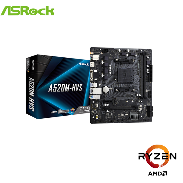 ASRock AMD A520M-HVS Micro ATX AM4 Motherboard