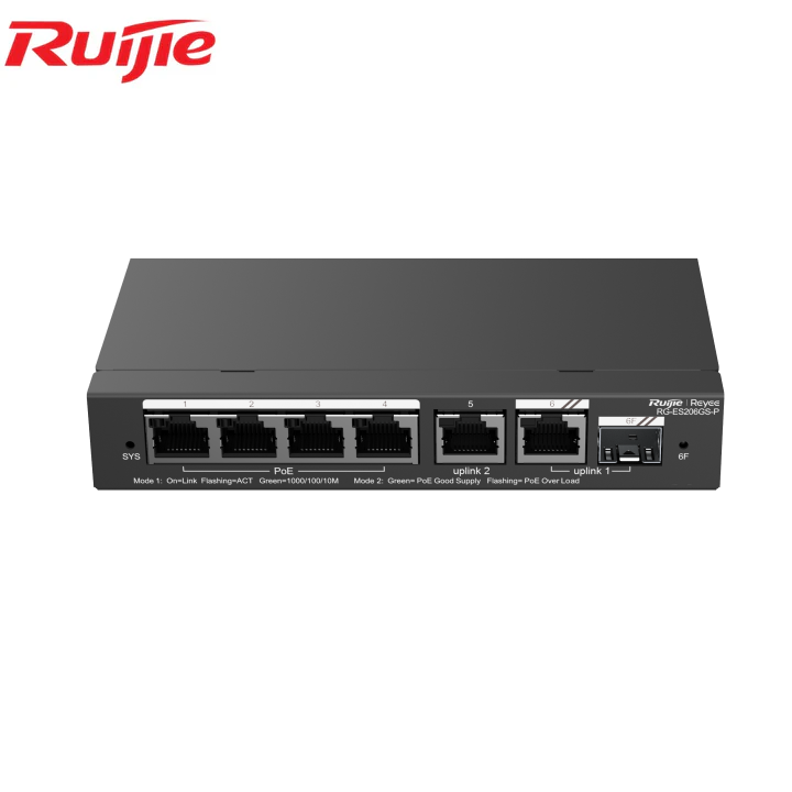 Ruijie ES206GS-P 5 Port / ES210GS-P 10 Port Gigabit Smart Cloud Managed PoE Switch