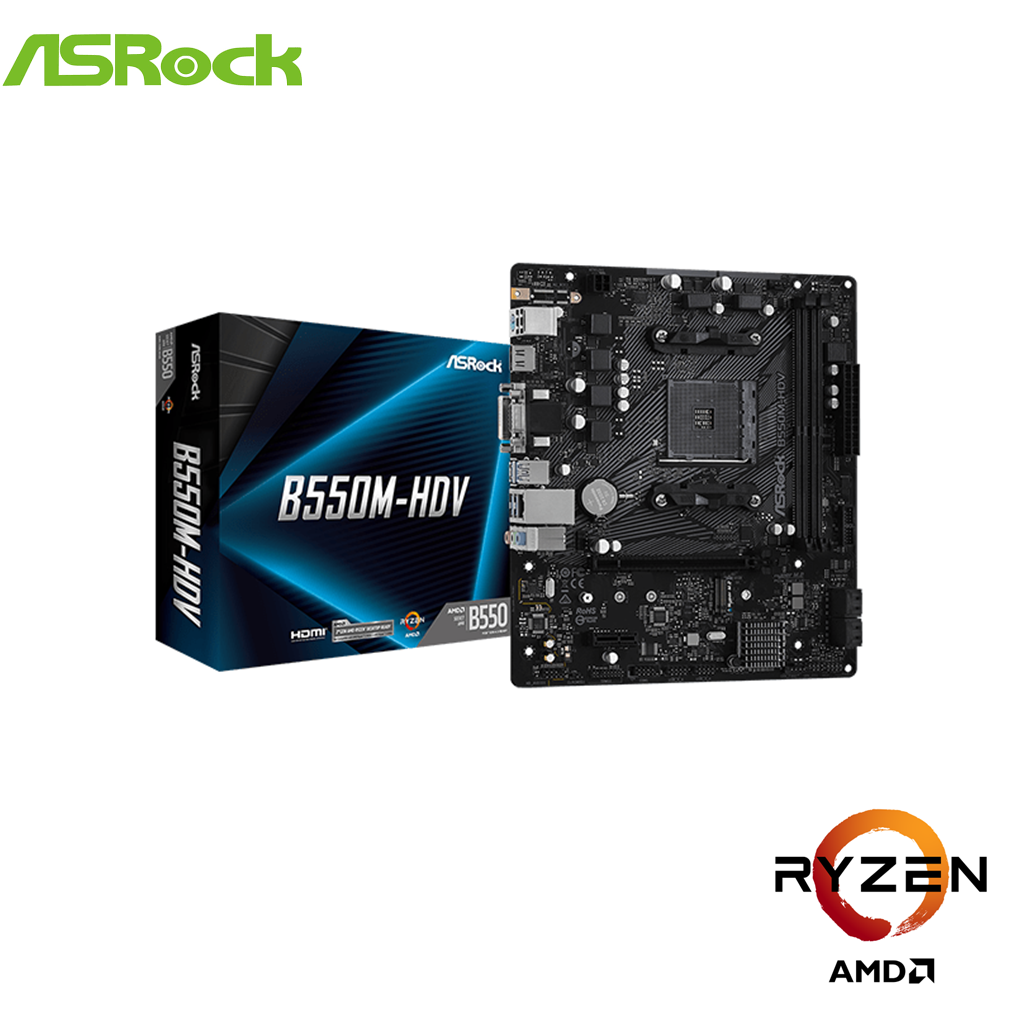 ASRock AMD B550M-HDV AM4 M-ATX Motherboard