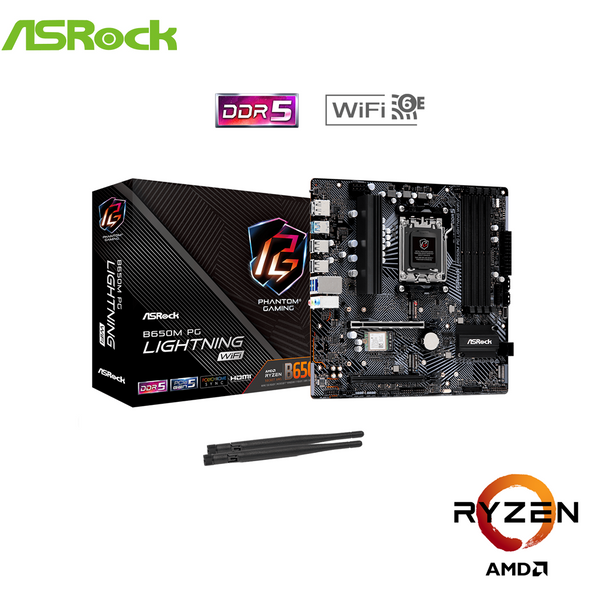 ASRock AMD B650M PG Lightning WiFi MaTX DDR5 Motherboard