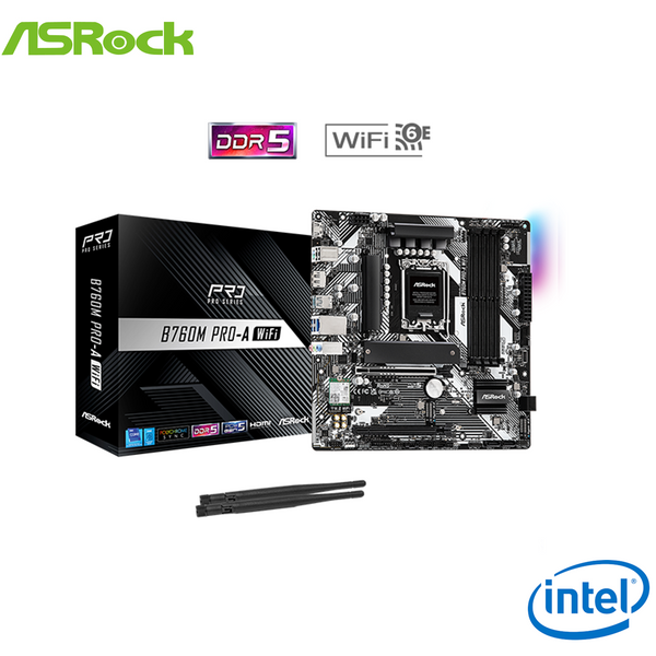 ASRock B760M PRO-A Wifi INTEL Matx Motherboard