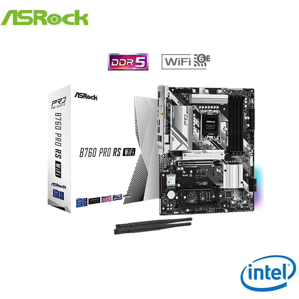 ASRock B760 Pro RS WiFi LGA 1700 DDR5 INTEL ATX Motherboard