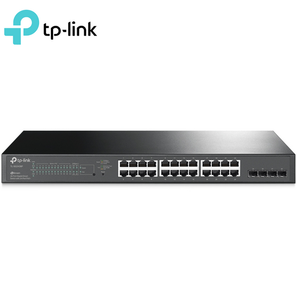 TP-LINK TL-SG2428P JetStream 24-Port 10/100Mbps + 4-Port Gigabit Smart Switch with 24-Port PoE+