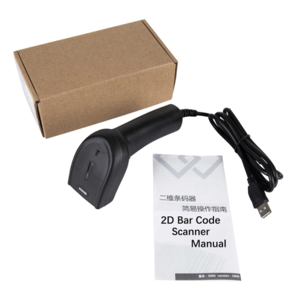 Handheld Barcode QR Code Scanner / Reader 1D/2D Wired Wireless MJ-1400 ...