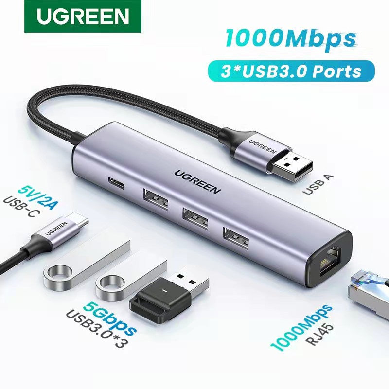 Ugreen USB C 1000Mbps Ethernet Lan Adapter RJ45 USB HUB