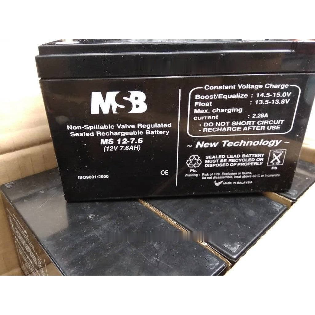 Original MSB battery arrived 12v, 7.6AH Rechargeable For Alarm, Door Access, CCTV, Auto Gate, UPS