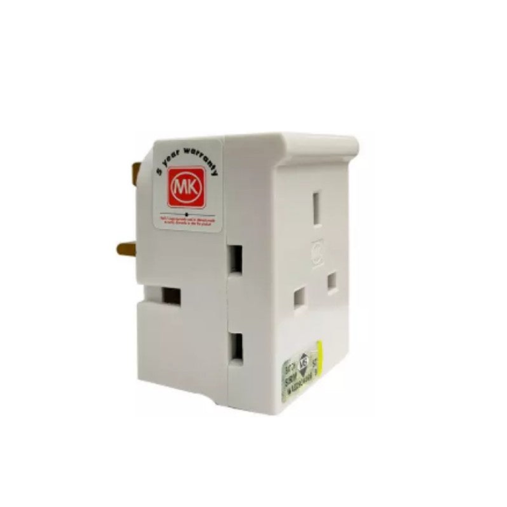MK 692 WHI 13A with 3 x 13AMP Socket Outlets Fused 3 Way Adaptor  Power Multi Socket