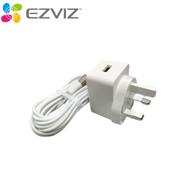 EZVIZ Power Adaptor + Charger USB To Micro Output Charger UK Switching Adapter