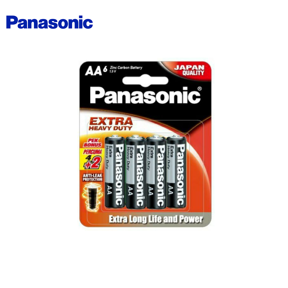 Panasonic Manganese Extra Heavy Duty AA Size 6pcs Pack UM-3SHD/4B+2