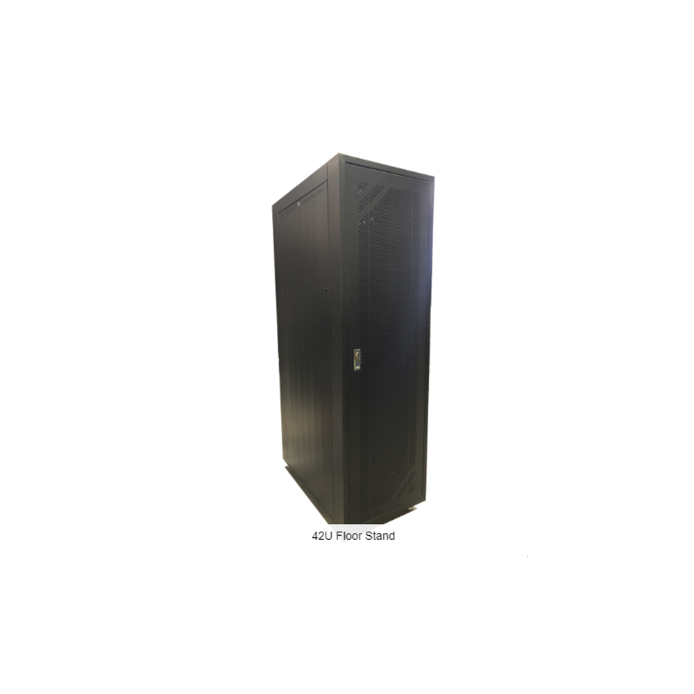 GrowV 19' Floor Stand Rack 42U Server Rack (P42100FS Full Perforated / G42100FS Front Tempered Glass Door)