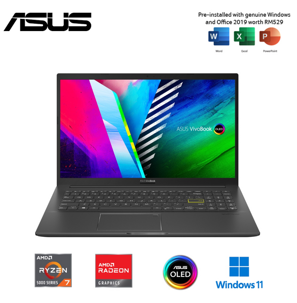 Asus Vivobook OLED 15 M513U-AL1459WS R7-5700U/ 8GB Ram/ 512GB M.2/ 15.6" OLED/ Office/ W11