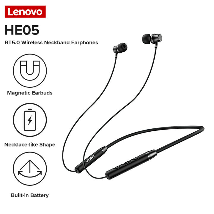 Lenovo HE05 Neckband Sport Earphones