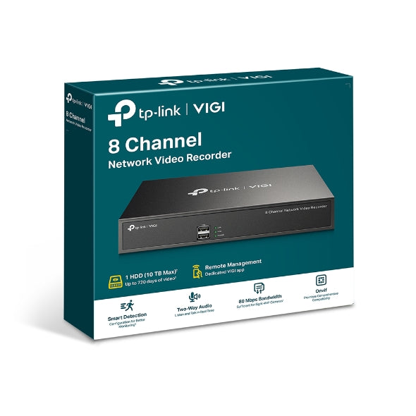 TP-LINK VIGI NVR1008H ONVIF 8 Channel H.265+ 80 Mbps Network Video Recorder
