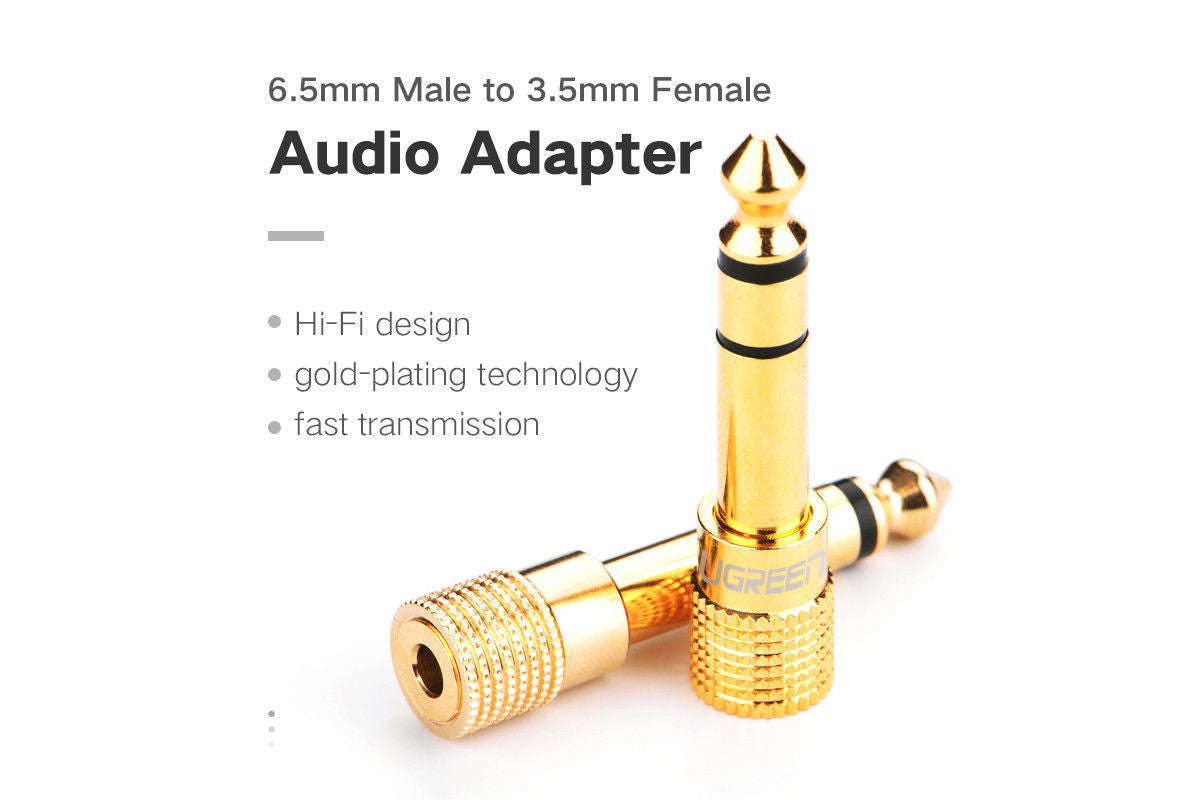 UGREEN 6.35mm Male Jack To 3.5mm Female Jack Audio Adapter