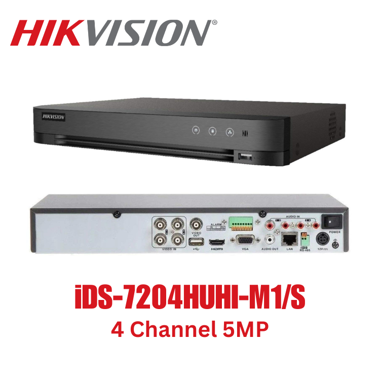 HIKVISION 5MP iDS-7204HUHI-M1/S 4-Channel 1U 3K H.265 AcuSense DVR