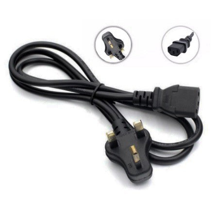 3 Pin UK Plug To Desktop PC/CPU Power Cord Supply Cable 1.2m / 1.5m