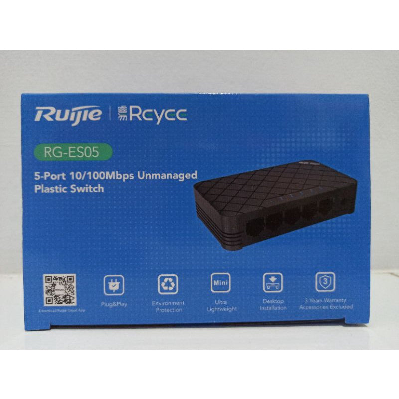 Ruijie Rg-es05/08 100/1000Mbps Unmanaged Plastic Switch