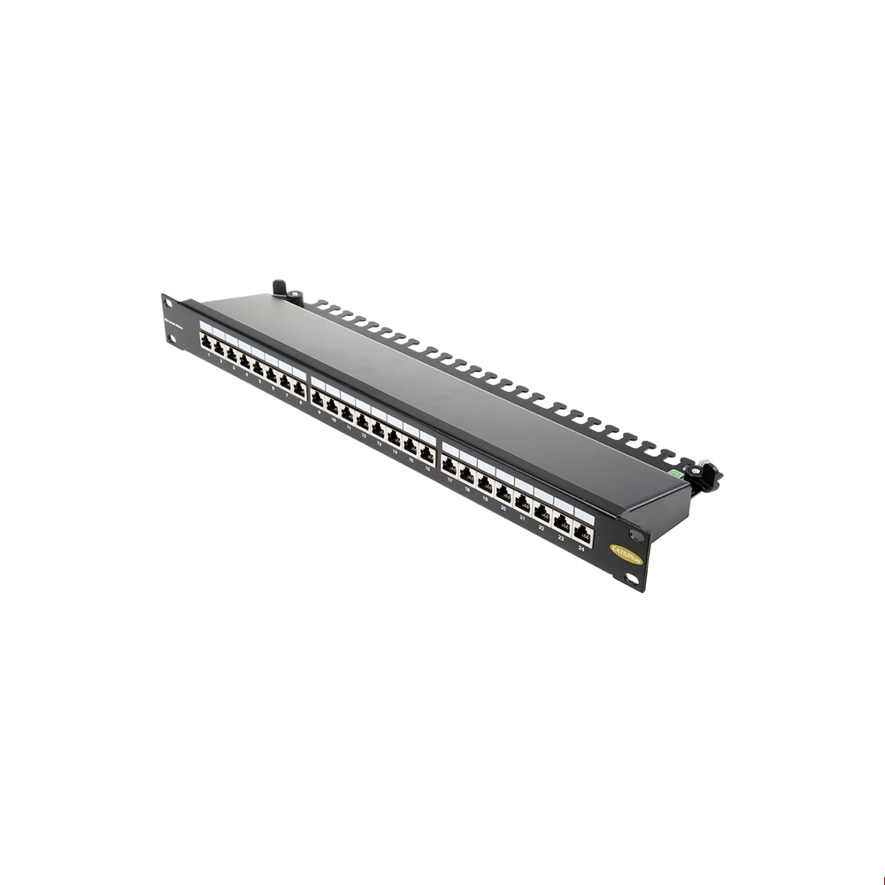 AMPCOM Industrial Series CAT6 24 Ports Patch Panel, Rack Mount - 1U, 1 ...