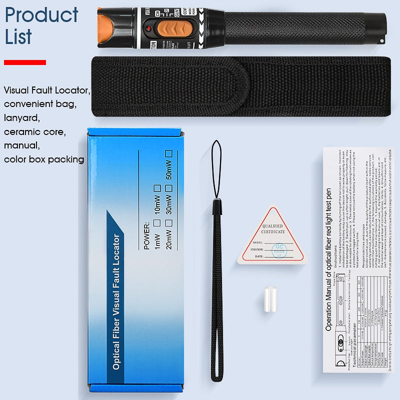 Fiber Visual Testing Tools 10mW Fiber Visual Fault Locator SC FC ST Red Light Source Fiber Optic ...