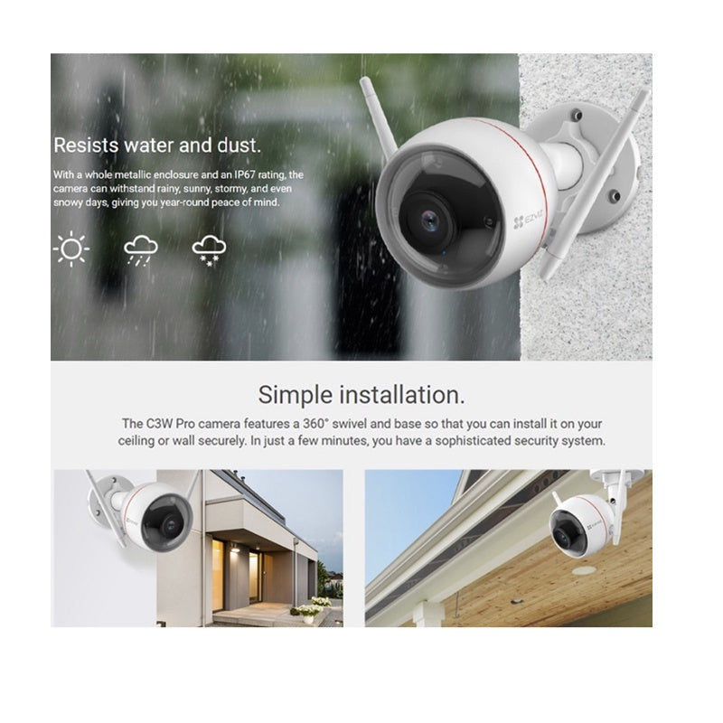 EZVIZ C3W PRO 2MP Color Night Vision AI Person Detection Outdoor Security Camera