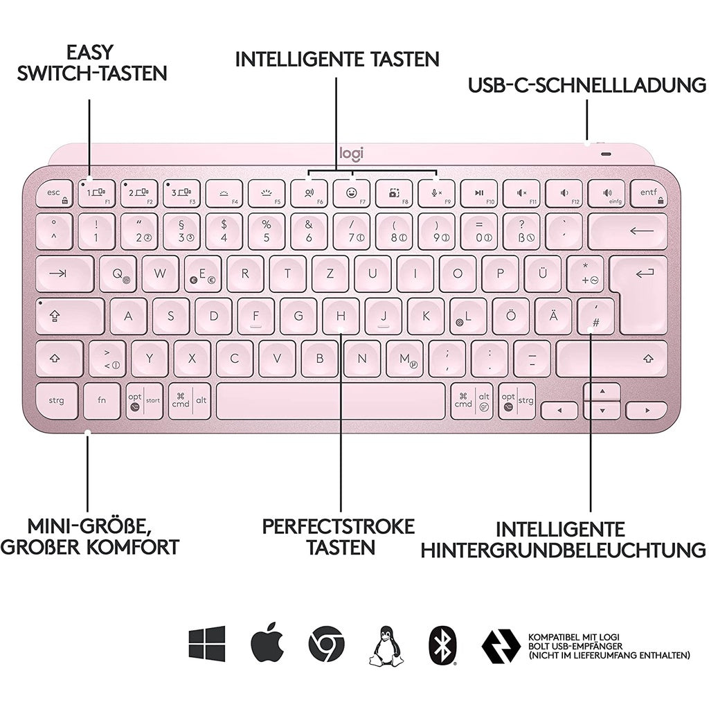 Logitech MX Keys mini wireless bluetooth keyboard 2.4GHz smart backlit business keyboard